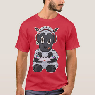 Lamb With Gaming Controller I Funny Gaming I Gamer T-shirt