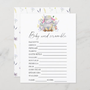 Lamb - Word scramble baby shower spel