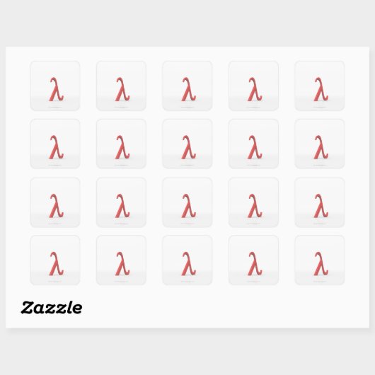 Lambda Vierkante Sticker (Vel)