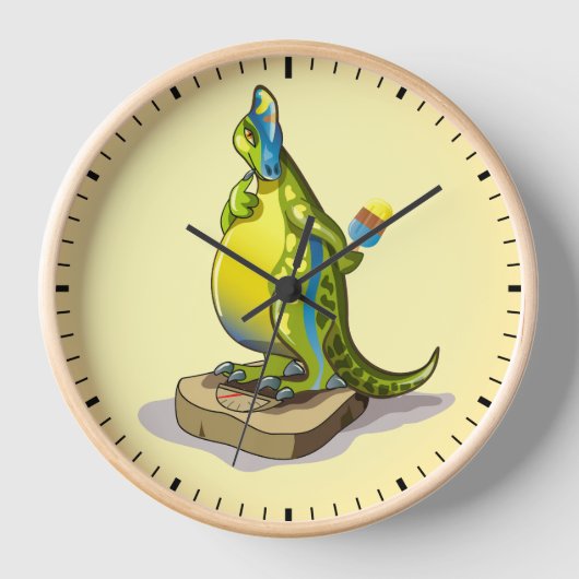 Lambeosaurus staand op een weegschaal. (Voorkant)