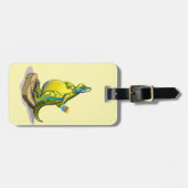 Lambeosaurus staand op een weegschaal. bagagelabel (Voorkant horizontaal)