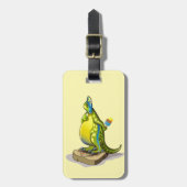 Lambeosaurus staand op een weegschaal. bagagelabel (Voorkant verticaal)