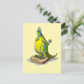 Lambeosaurus staand op een weegschaal. briefkaart (Staand voorkant)