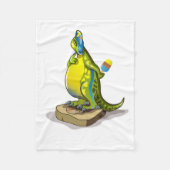 Lambeosaurus staand op een weegschaal. fleece deken (Voorkant)