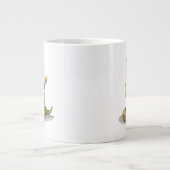 Lambeosaurus staand op een weegschaal. grote koffiekop (Voorkant)