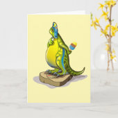 Lambeosaurus staand op een weegschaal. kaart (Gele Bloem)