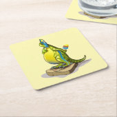 Lambeosaurus staand op een weegschaal. kartonnen onderzetters (Schuin)