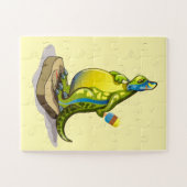 Lambeosaurus staand op een weegschaal. legpuzzel (Horizontaal)