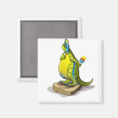 Lambeosaurus staand op een weegschaal. magneet (Voorkant / Achterkant)