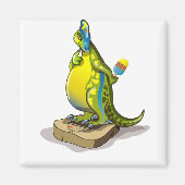 Lambeosaurus staand op een weegschaal. magneet (Voorkant)