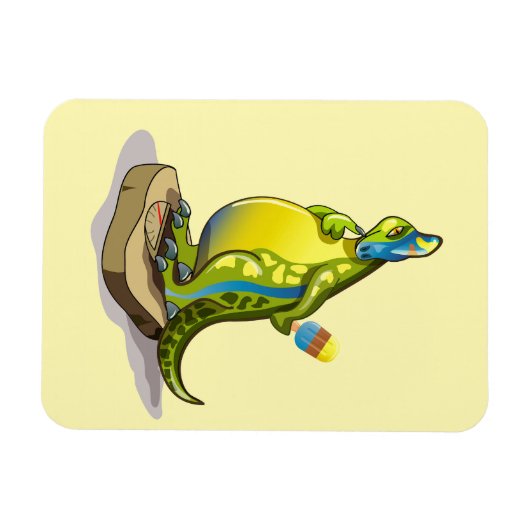 Lambeosaurus staand op een weegschaal. magneet (Horizontaal)