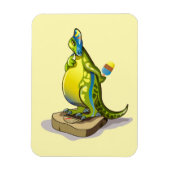 Lambeosaurus staand op een weegschaal. magneet (Verticaal)