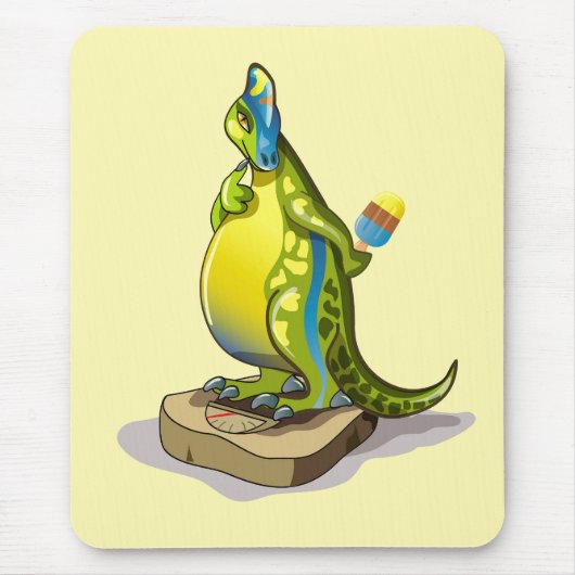 Lambeosaurus staand op een weegschaal. muismat (Voorkant)