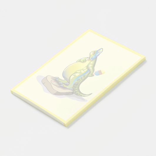 Lambeosaurus staand op een weegschaal. post-it® notes (Schuin)