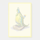 Lambeosaurus staand op een weegschaal. post-it® notes (Voorkant)
