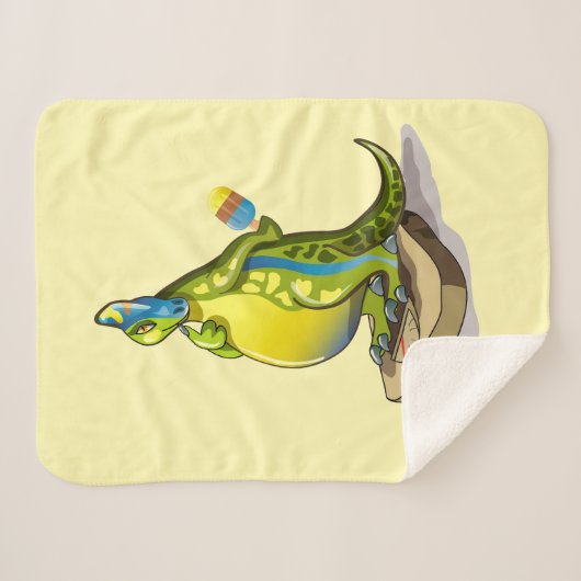 Lambeosaurus staand op een weegschaal. sherpa deken (Voorkant (horizontaal))