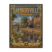 Lambertville New Jersey Vintage Art Deco Gouden Ti