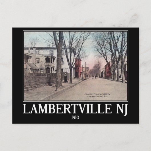 Lambertville NJ, Main Street, 1910,  Briefkaart (Voorkant)