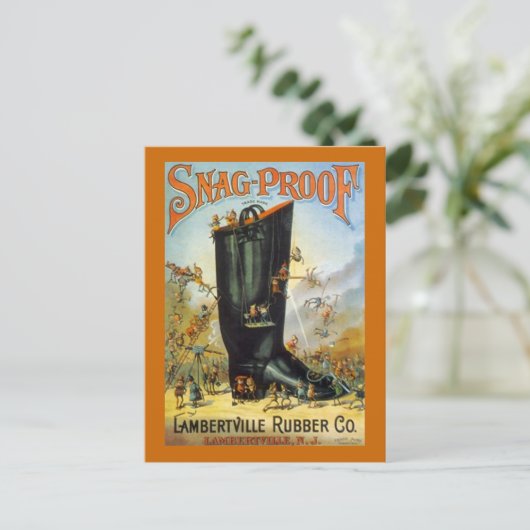 LAMBERTVILLE RUBBER SNAG-PROOF BOOT AD ELVES ~PC BRIEFKAART (Staand voorkant)