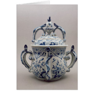 Lambeth Delftware posetpot, blauw en wit