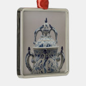 Lambeth Delftware posetpot, blauw en wit Metalen Ornament (Rechts)