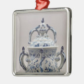 Lambeth Delftware posetpot, blauw en wit Metalen Ornament (Links)