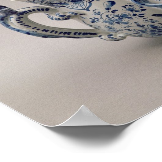 Lambeth Delftware posetpot, blauw en wit Poster (Hoek)