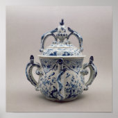 Lambeth Delftware posetpot, blauw en wit Poster (Voorkant)