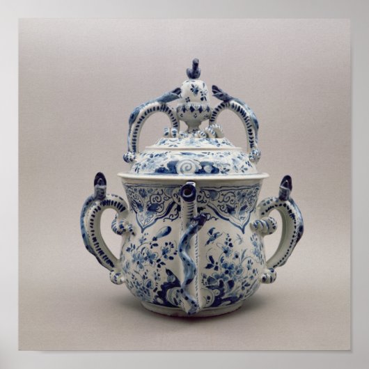 Lambeth Delftware posetpot, blauw en wit Poster (Voorkant)