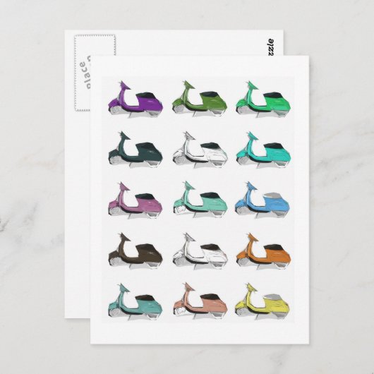 Lambretta Pop Art Briefkaart (Voorkant / Achterkant)