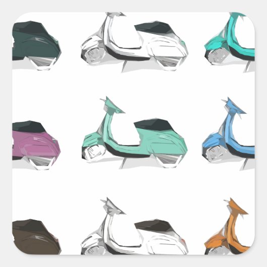 Lambretta Pop Art Vierkante Sticker (Voorkant)