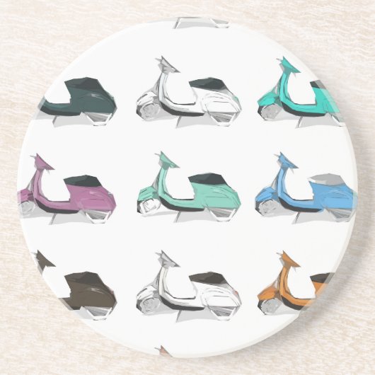 Lambretta Pop Art Zandsteen Onderzetter (Voorkant)