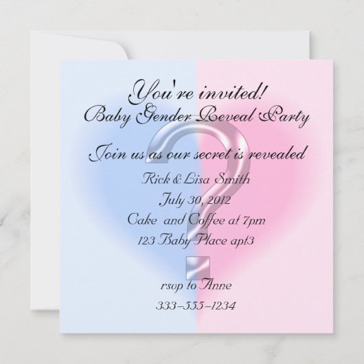Lambs Baby Gender Reveal Party Invitation Kaart (Achterkant)