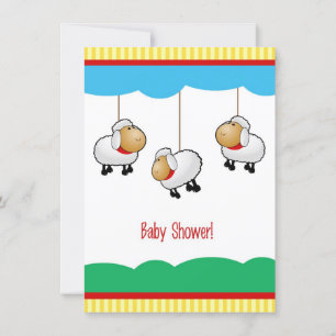 Lambs Baby shower Invitation Kaart