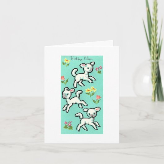 Lambs of Birthday Cheer Kaart (Voorkant)