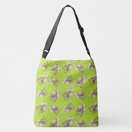 Lambs Pattern Personalized Knitting Crossbody Tas (Achterkant)