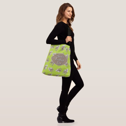 Lambs Pattern Personalized Knitting Crossbody Tas (Op model)