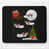 Lambs Sheep Santa Sleigh Flying Funny Magical Chri Muismat (Voorkant)