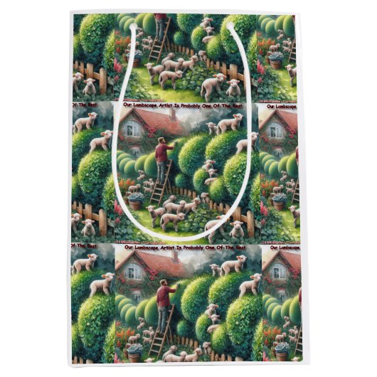 Lambscape Kunstenaar: Topiaire is Wol geworden Medium Cadeauzakje (Voorkant)