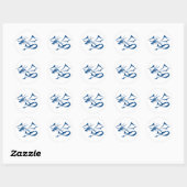 Lambton de blauwe draak ronde sticker (Vel)