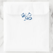 Lambton de blauwe draak ronde sticker (Tas)