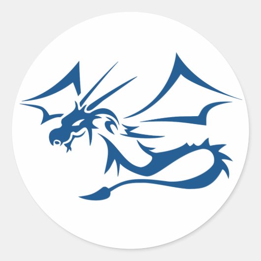 Lambton de blauwe draak ronde sticker (Voorkant)
