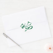 Lambton de groene draak ronde sticker (Envelop)