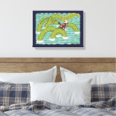 Lambton Worm en Knight Canvas Afdruk (Insitu (Slaapkamer))