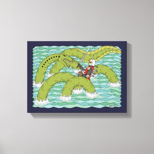 Lambton Worm en Knight Canvas Afdruk (Voorkant)