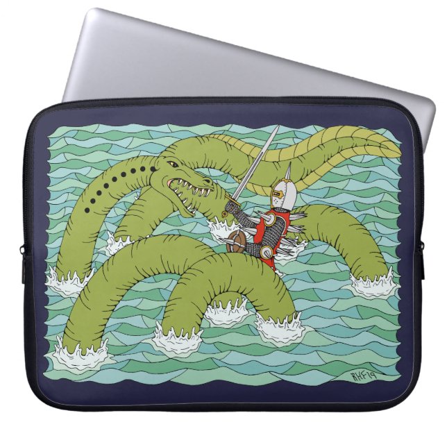 Lambton Worm en Knight Laptop Sleeve (Voorkant)