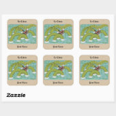 Lambton Worm en Ridder Boekplaat Vierkante Sticker (Vel)