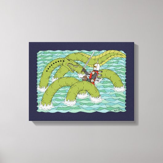 Lambton Worm en Ridder Canvas Afdruk (Voorkant)