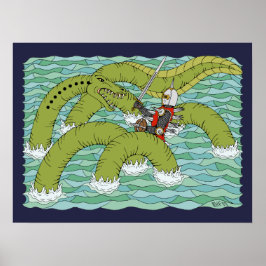Lambton Worm en Ridder Poster