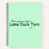 Lame Duck Turn Mint Groen en Zwart Notitieboek (Voorkant)